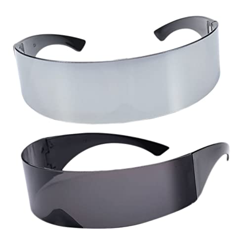 VERDANVERSE 2 Stück Party Brillen Schwarz Silber Leichte Lustige Tanzbrillen aus Robustem Kunststoff für Club Festival Karneval Trendige Accessoires für Damen und Herren von VERDANVERSE