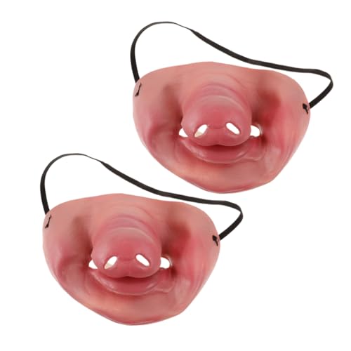 VERDANVERSE 2 Stück Schweinenase-Maske Kostüm Tiermaske Schnauze Marienkäfer Wolf Halloween-Maske halloween gesichtsmaske lustiges Gesichtsbedeckung Kostüm verkleiden Emulsion Rosa von VERDANVERSE