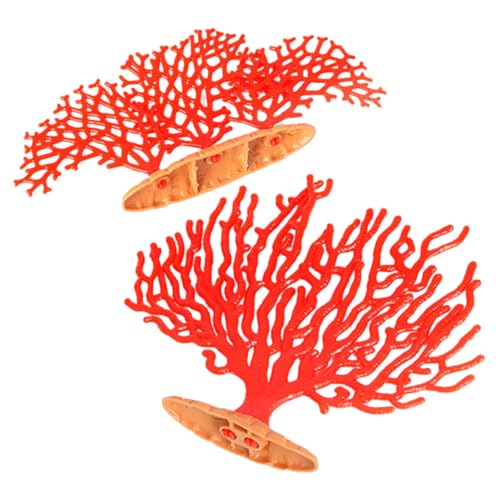 VERDANVERSE 2 Stück Simuliertes Korallen Realistische Künstliche Korallenfiguren Aquarium Dekoration Langlebig Farbecht Natürlicher Look für Aquascaping und Fischbecken von VERDANVERSE