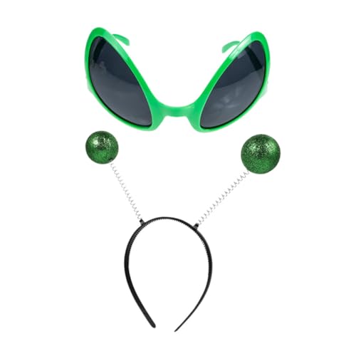 VERDANVERSE 2 Stück Teiliges Alien kostüm Grünem Antennen stirnband und Grauen Weltraum sonnenbrillen Halloween partyzubehör für Vielseitig Einsetzbar als Foto requisiten und VERDANVERSE 2 Stück Teiliges Alien kostüm Grünem Antennen stirnband und Grauen Weltraum sonnenbrillen Halloween partyzubehör für Vielseitig Einsetzbar als Foto requisiten und von VERDANVERSE