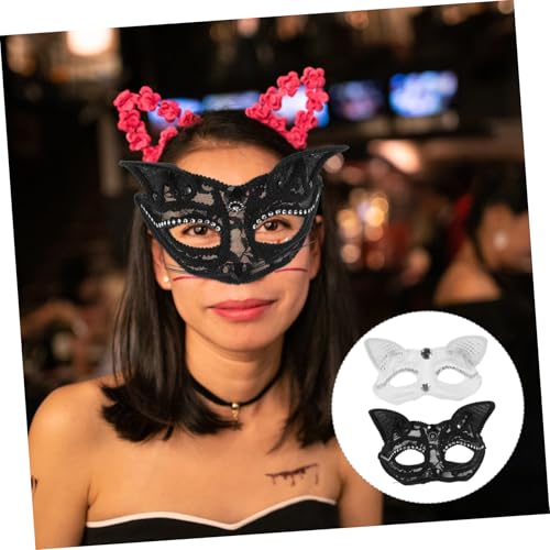 VERDANVERSE 2 Stück Teiliges Fox Mask Halbgesicht Japanischer Stil Cosplay Maske für Halloween Karneval Bühnenparty von VERDANVERSE