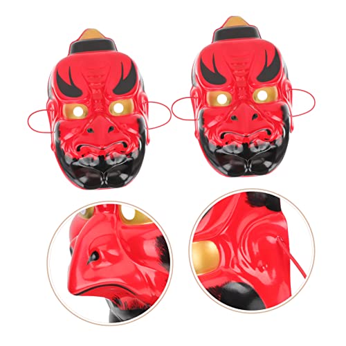 VERDANVERSE 2 Stück Teiliges Japanische Tengu Masken Stabilem Kunststoff Gruselige Performance Masken für Halloween Karneval Kostümparty Erwachsene Unisex Leuchtende Farben Vielseitig von VERDANVERSE