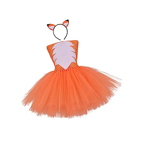 VERDANVERSE 2 Stück Teiliges Mädchen Cosplay Fuchsmotiv aus Weichem mit Haarband Bequemes Langlebiges Kostüm für Jährige für Fasching Geburtstagsfeiern und Verkleidungspartys von VERDANVERSE
