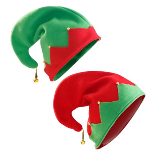 VERDANVERSE 2 Stück Weihnachtliche Elf Hüte Flanell Glockenmütze Rot Grün Festliche Kostüm Party Kopfbedeckung Kreative Kopfschmuck Accessoires für Erwachsene VERDANVERSE 2 Stück Weihnachtliche Elf Hüte Flanell Glockenmütze Rot Grün Festliche Kostüm Party Kopfbedeckung Kreative Kopfschmuck Accessoires für Erwachsene von VERDANVERSE