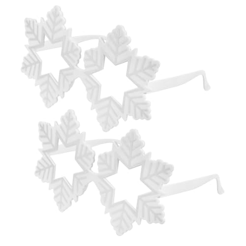 VERDANVERSE 2 Stück Weihnachtliche Schneeflockenbrille Weihnachtsbrillen Partyaccessoire Fotorequisite für Weihnachtsdeko und Karneval von VERDANVERSE