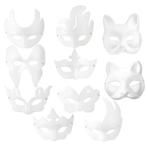 VERDANVERSE 20 Stück Teiliges DIY Papiermaske zum Bemalen Leichte Unbemalte Karnevalsmasken für Frauen Fasching Maskerade Partydekoration und Cosplay Komfortabel und Langlebig Vielseitig von VERDANVERSE