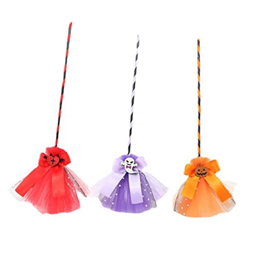 VERDANVERSE 3 STÜCKE Halloween Hexenbesen für Kostümpartys Farbige Requisiten Orange und Rot für Mädchen für Halloween Maskeraden und Bühnenaufführungen VERDANVERSE 3 STÜCKE Halloween Hexenbesen für Kostümpartys Farbige Requisiten Orange und Rot für Mädchen für Halloween Maskeraden und Bühnenaufführungen von VERDANVERSE