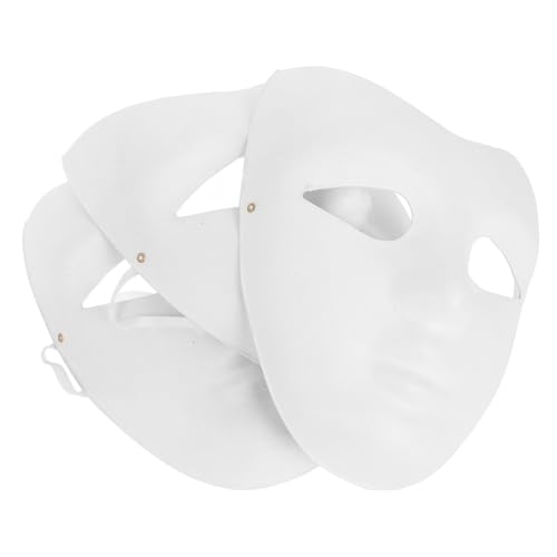 VERDANVERSE 3 Stück DIY Papierspulp masken für Selberbemalen Wiederverwendbar Sicher und Kreativ Weiße Blanko gesichtsmasken für Peking Theater Kunst Halloween Karneval und Handwerksfreude von VERDANVERSE