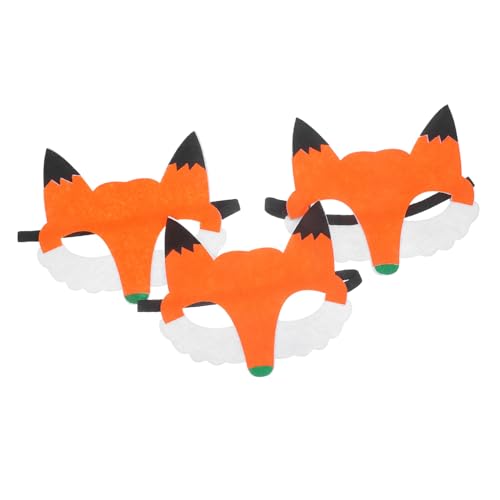 VERDANVERSE 3 Stück Fuchs Masken aus Vliesstoff Dekorative Tiermasken für Halloween Karneval Kostümparty und Bühnenauftritte Leichte Wiederverwendbare Kindermasken für Fasching und von VERDANVERSE