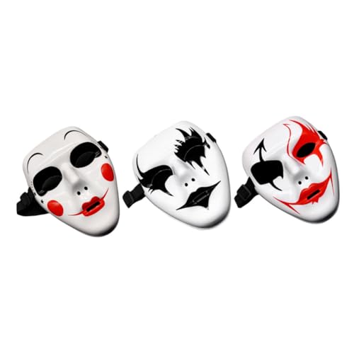 VERDANVERSE 3 Stück Handbemalte Halloween Cosplay Masken Leicht Atmungsaktiv Langlebig Kreative Kostüm Maske für Party Bühnenauftritt Unisex für Fasching und Maskerade VERDANVERSE 3 Stück Handbemalte Halloween Cosplay Masken Leicht Atmungsaktiv Langlebig Kreative Kostüm Maske für Party Bühnenauftritt Unisex für Fasching und Maskerade von VERDANVERSE