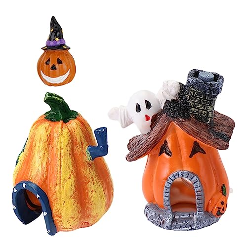 VERDANVERSE 3 Stück Kürbis -spukhausdekoration Groß Dekorationen Tank Halloween-Aquarium-kürbis- Aquarium-Blasen-Aquarium Aquarium -bergverzierung Halloween-Aquarium-Ornamente Fisch Harz von VERDANVERSE