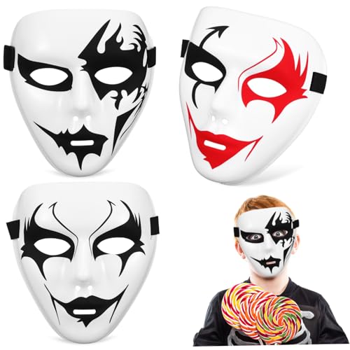 VERDANVERSE 3 Stück PVC Halloween Masken Street Dance Cosplay Masken mit Elastischem Band für Kostüm Party Festival Requisiten und Halloween Karneval VERDANVERSE 3 Stück PVC Halloween Masken Street Dance Cosplay Masken mit Elastischem Band für Kostüm Party Festival Requisiten und Halloween Karneval von VERDANVERSE