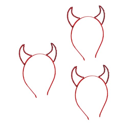 VERDANVERSE 3 Stück Rote Teufelshorn Haarreifen Halloween Kostüm Stirnband Cosplay Zubehör Damen und Herren Festival Kopfschmuck Langlebig Bequem von VERDANVERSE