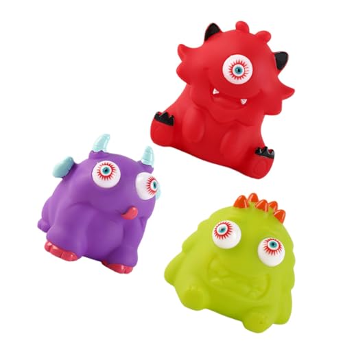 VERDANVERSE 3 Stück Teiliges Monster Lustige Stressabbau Squeeze Toys für Kindergeburtstag Party Mitgebsel Flexibles Kreatives Design in Grün Rot von VERDANVERSE