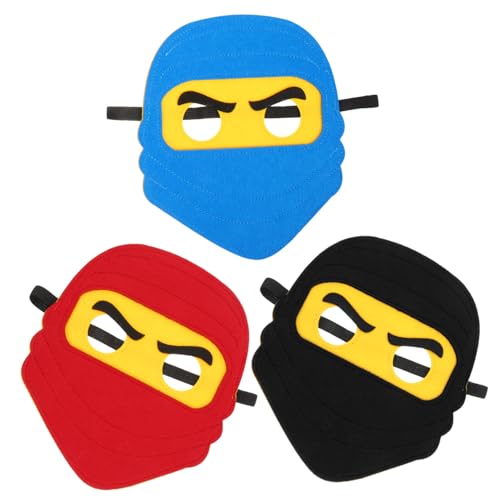 VERDANVERSE 3 Stück Teiliges Ninja Cosplay Filzmasken Piraten Augenmasken Leicht Atmungsaktiv Elastisch Geeignet für Karneval Fasching und Kinderpartys von VERDANVERSE