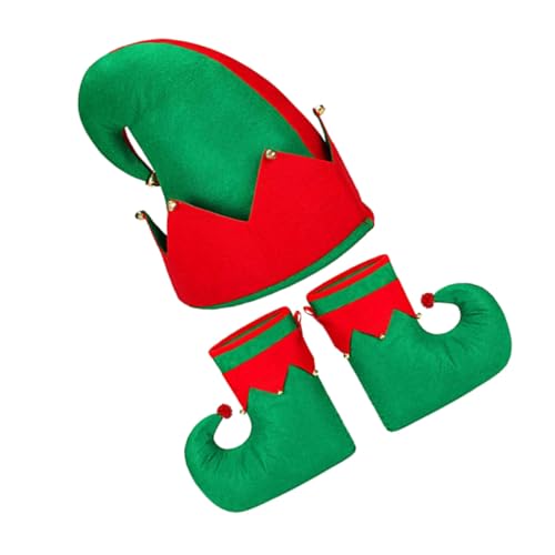 VERDANVERSE 3 Stück Weihnachtskostüm Teilig Elfenschuhe und Mütze Rot Grün Strapazierfähige Elfen Accessoires für Weihnachtsfeier und Cosplay Erwachsene Festliches Outfit VERDANVERSE 3 Stück Weihnachtskostüm Teilig Elfenschuhe und Mütze Rot Grün Strapazierfähige Elfen Accessoires für Weihnachtsfeier und Cosplay Erwachsene Festliches Outfit von VERDANVERSE