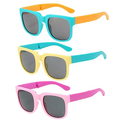 VERDANVERSE 3Paare Sonnenbrille Faltbare UV Schutzbrille für Jungen und Mädchen für Strand und Freizeitaktivitäten Leicht Langlebig und von VERDANVERSE