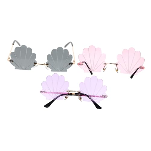 VERDANVERSE 3Stücke Rahmenlose Muschel Sonnenbrillen für Damen Lustige Partybrillen mit Charmantem Design Leicht Langlebig für Karneval Outdoor Events VERDANVERSE 3Stücke Rahmenlose Muschel Sonnenbrillen für Damen Lustige Partybrillen mit Charmantem Design Leicht Langlebig für Karneval Outdoor Events von VERDANVERSE