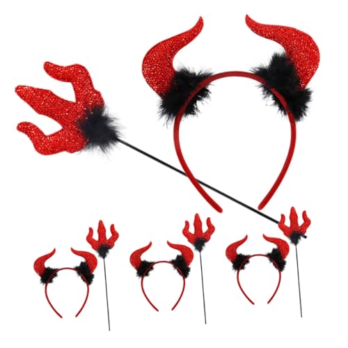 VERDANVERSE 4 Sätze Teiliges Halloween Set Teufelshörner Stirnband und Prop Leichtes Cosplay Zubehör für Karneval und Themenpartys Ergonomisch und Komfortabel zu Tragen VERDANVERSE 4 Sätze Teiliges Halloween Set Teufelshörner Stirnband und Prop Leichtes Cosplay Zubehör für Karneval und Themenpartys Ergonomisch und Komfortabel zu Tragen von VERDANVERSE