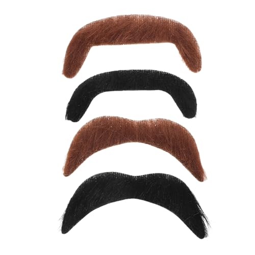 VERDANVERSE 4 Stück Falscher Bart Schnurrbart Hippie Perücken Perücken Requisiten Herrenperücken Make Up Requisiten Make Up Perücken Falsche Schnurrbärte Falscher Schnurrbart Falscher Bart von VERDANVERSE