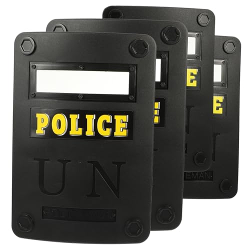 VERDANVERSE 4 Stück Kind Schild partyzubehör Polizeischild für Polizeizubehör für Junge Ritter-Cosplay-Schild Polizist Cosplay Zubehör Plastik Dark Grey von VERDANVERSE