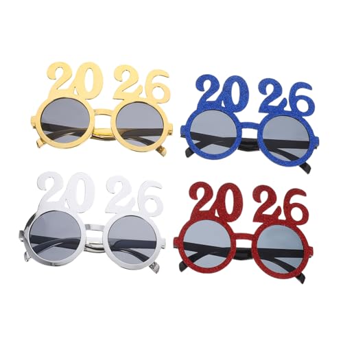VERDANVERSE 4 Stück Neujahrsbrillen mit Glitzereffekt Bunte Partybrillen für Silvester Festliche Accessoires für Feiertagsfeiern Fotorequisiten Geschenkbeutel Füller VERDANVERSE 4 Stück Neujahrsbrillen mit Glitzereffekt Bunte Partybrillen für Silvester Festliche Accessoires für Feiertagsfeiern Fotorequisiten Geschenkbeutel Füller von VERDANVERSE