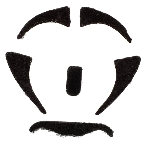 VERDANVERSE 6 Sätze künstlicher augenbrauenbart lang Zaubererbart Fälschung behaart Halloween Dekoration Halloween-Dekoration gefälschte Bartdekore Halloween-Schnurrbärte chemische Faser Black von VERDANVERSE