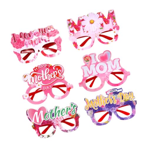 VERDANVERSE 6 Stück Brillengestelle zum Muttertag Gläser Glücklich Verkaufsstand Trendy Cocktail Fotokabine Spaßbrille für Party Party-Sonnenbrille Partybrille Party-Cosplay-Brillen Plastik VERDANVERSE 6 Stück Brillengestelle zum Muttertag Gläser Glücklich Verkaufsstand Trendy Cocktail Fotokabine Spaßbrille für Party Party-Sonnenbrille Partybrille Party-Cosplay-Brillen Plastik von VERDANVERSE