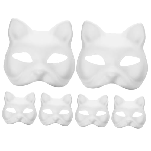 VERDANVERSE 6 Stück DIY Katzenpapiermasken zum Bemalen Kinderfreundliche Weiße Bastelmasken aus Sicherem Papier Party und Eltern Junge Mädchen Aktivitäten Fördert Kreativität und Feinmotorik VERDANVERSE 6 Stück DIY Katzenpapiermasken zum Bemalen Kinderfreundliche Weiße Bastelmasken aus Sicherem Papier Party und Eltern Junge Mädchen Aktivitäten Fördert Kreativität und Feinmotorik von VERDANVERSE
