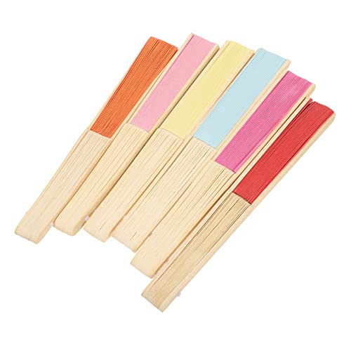 VERDANVERSE 6 Stück Faltbare Handfächer Diy Papierfächer für Tragbare Tanzfächer Bunten Farben für Dekoration und Kreative Bastelprojekte von VERDANVERSE
