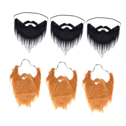 VERDANVERSE 6 Stück Teiliges Falscher für Herren Halloween Kostüm Realistische Abnehmbare Ultrafeine Fasern Schwarz und Braun Einfache Anwendung für Party Cosplay Fasching und Rollenspiele von VERDANVERSE