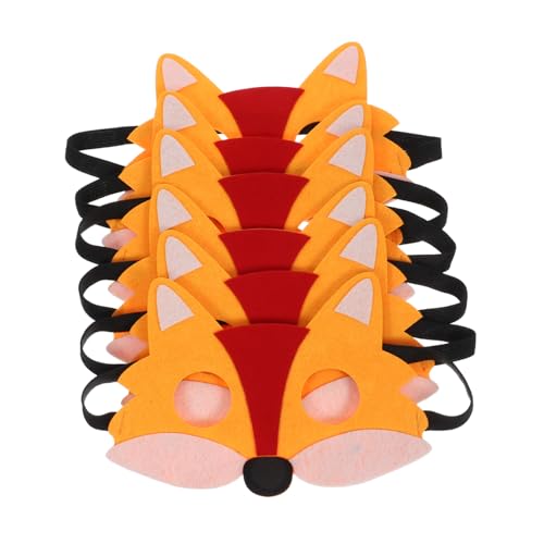 VERDANVERSE 6 Stück Teiliges Filz Halbgesichts Fuchs Masken für Halloween Cosplay Party Tiermasken Dekoration Detailreich und Modisch für Erwachsene von VERDANVERSE