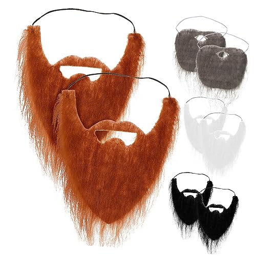 VERDANVERSE 8 Stück Bärtiger Mann Männer Weihnachten Party Fell Gefälscht Schnurrbart Kostüm Behaart Gesichts- Lustig Halloween Künstlich Lang Weihnachtsbart Falscher Bart Polyester von VERDANVERSE