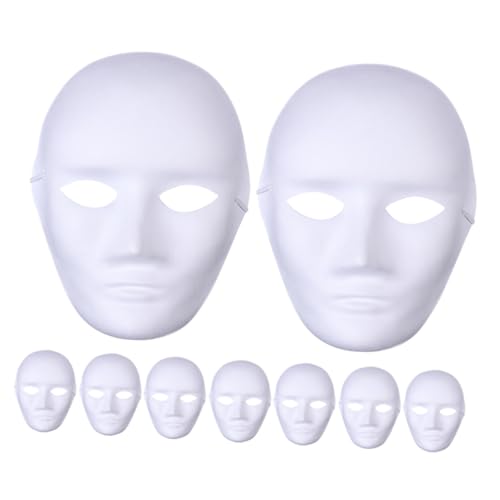 VERDANVERSE 9 Stück Teiliges DIY Unbemalte Papiermasken für Erwachsene für Karneval Cosplay und Kreative Bastelprojekte von VERDANVERSE
