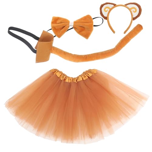 VERDANVERSE Affenkostüm Set mit Weichem Velours Stirnband Tutu Rock und Fliege Teiliges Party Kostüm für Mädchen Halloween Verkleidung und Mottoparty Zubehör VERDANVERSE Affenkostüm Set mit Weichem Velours Stirnband Tutu Rock und Fliege Teiliges Party Kostüm für Mädchen Halloween Verkleidung und Mottoparty Zubehör von VERDANVERSE