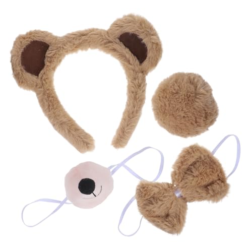 VERDANVERSE Bärenohren Stirnband Set Flauschiges Kostümzubehör mit Fake Nase Fliege und für Cosplay Tierpartys und Fotoshootings Wiederverwendbar und VERDANVERSE Bärenohren Stirnband Set Flauschiges Kostümzubehör mit Fake Nase Fliege und für Cosplay Tierpartys und Fotoshootings Wiederverwendbar und von VERDANVERSE