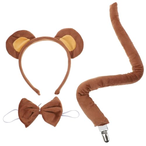 VERDANVERSE Bärenohren Stirnband Set mit und Fliege Tierkostüm Zubehör für Halloween Karneval Bühnenauftritte und Cosplay Niedliches Kostüm für Erwachsene von VERDANVERSE