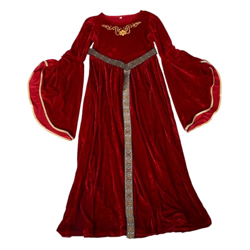 VERDANVERSE Ballkleid Für Langärmliges Kleid Für Mädchen Mittelalterkostüm Für Mittelalterliches Kleid Satin von VERDANVERSE