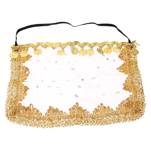 VERDANVERSE Bauchtanz Gesichtsschleier mit Pailletten Federleichter Netzstoff für Frauen und Mädchen Tribal Belly Dance Accessoire für Kostümpartys Bühnenauftritte und Cosplay von VERDANVERSE