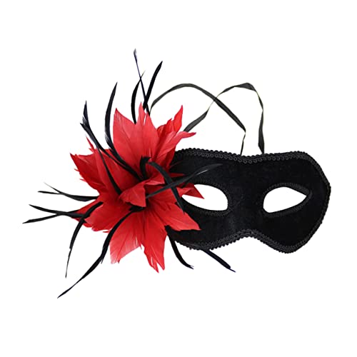 VERDANVERSE Lace Mit Federn Für Damen Venezianische Für Halloween Maskenball Und Cosplay Stilvolles Accessoire Rot Und Vielseitig Einsetzbar von VERDANVERSE