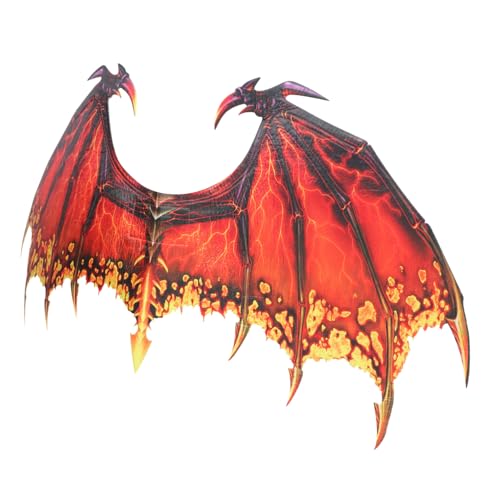 VERDANVERSE Drachenflügel Cosplay Kostüm Flügel aus Vliesstoff für Erwachsene Halloween Karneval Party Requisiten Rot Leichte Langlebige Performance Zubehör für Kreative Kostümierung von VERDANVERSE