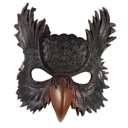 VERDANVERSE Eulen Maske Halloween Tiermasken Erwachsene Verstellbar Halbgesichts Maske Karneval Party Cosplay Zubehör für Fasching und Bühnenauftritte Zufällige Farbe von VERDANVERSE