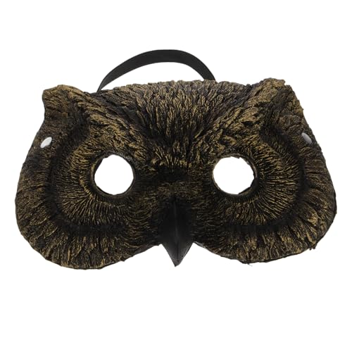 VERDANVERSE Eulenmaske Tiermaske mit halbem Gesicht Rätsel Kostüme Cosplay-Gesichtsabdeckung Halloween-Vogel goldene maske Halloween-Attacken Partymaskenmänner Vogelmasken-Maskerade PU-Schaum von VERDANVERSE