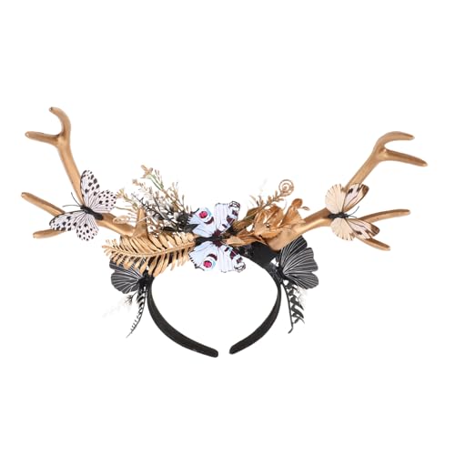 VERDANVERSE Extravaganter Hirschgeweih-haarreifen mit Schmetterlingsblumen Niedlicher Cosplay-kopfschmuck für Weihnachten und Halloween Modisches Accessoire für Festliche Kostümpartys VERDANVERSE Extravaganter Hirschgeweih-haarreifen mit Schmetterlingsblumen Niedlicher Cosplay-kopfschmuck für Weihnachten und Halloween Modisches Accessoire für Festliche Kostümpartys von VERDANVERSE