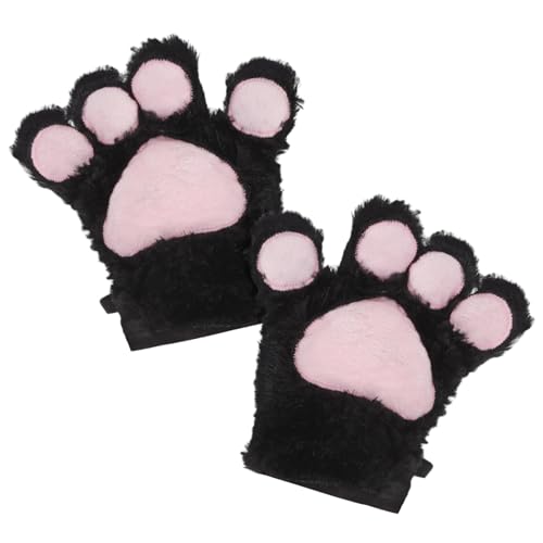 VERDANVERSE Flauschige Katzenpfotenhandschuhe Kuschelige Plüsch Krallenhandschuhe Warme Winter Fäustlinge für Cosplay Tierkostüm Accessoire Niedliche Katzenklauen Fäustlinge von VERDANVERSE