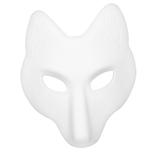 VERDANVERSE Fox Weiß Blanko DIY Fuchs Masquerade mit Elastischem Band für Halloween Kostüm Party Malvorlage von VERDANVERSE