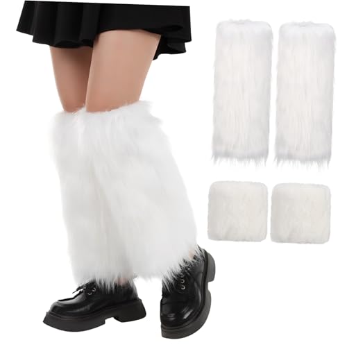 VERDANVERSE Furry Leg Warmers für Damen Weiche Kunstfell Stulpen Vielseitig Einsetzbar für Kostümpartys und Winter Outfits Elastische Beinwärmer Reinem Weiß für Cosplay und Bühnenaufführungen VERDANVERSE Furry Leg Warmers für Damen Weiche Kunstfell Stulpen Vielseitig Einsetzbar für Kostümpartys und Winter Outfits Elastische Beinwärmer Reinem Weiß für Cosplay und Bühnenaufführungen von VERDANVERSE