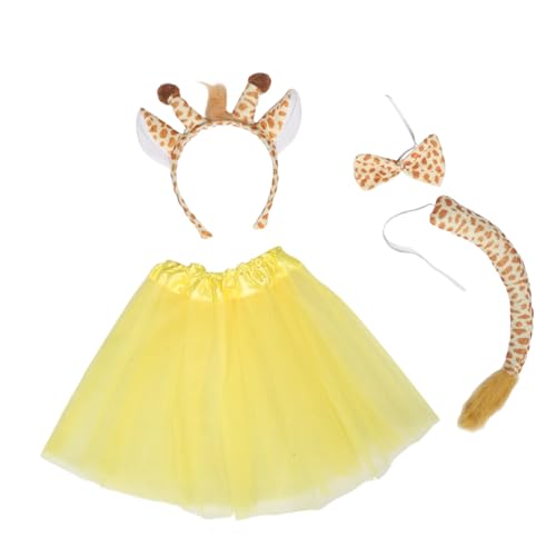 VERDANVERSE Giraffen-kostüm Tüllrock Haarreif und Fliege Vielseitiges Tierkostüm für Halloween Karneval Cosplay und Mottopartys für Mädchen von VERDANVERSE