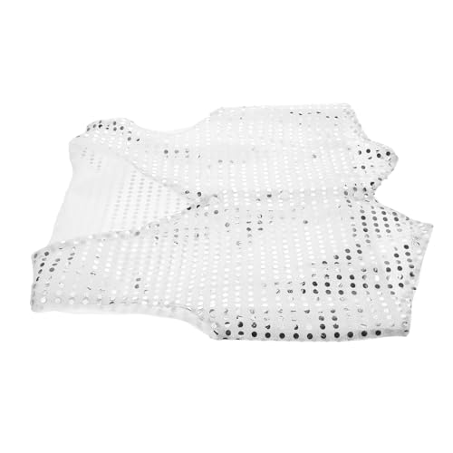 VERDANVERSE Paillettenkostüm Für Discoparty Ärmellose Paillettenweste Für Junge Mädchen Kleine Glitzerweste Performance-kostümoberteile Discoweste Aus Pailletten Geeignet Für Tanzshows von VERDANVERSE