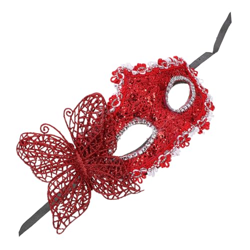 VERDANVERSE Halbgesichts Masquerade Maske Damen Spitzen und Kunststoffmaterial Schmetterlingsdesign Verstellbar mit Band für Kostümfest Halloween Karneval Ball Party von VERDANVERSE